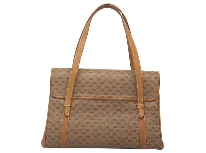 Gucci Borsa a mano Micro GG Supreme in PVC beige e oro 000 46 4857 Auth BA2398 D'oro - vista 2