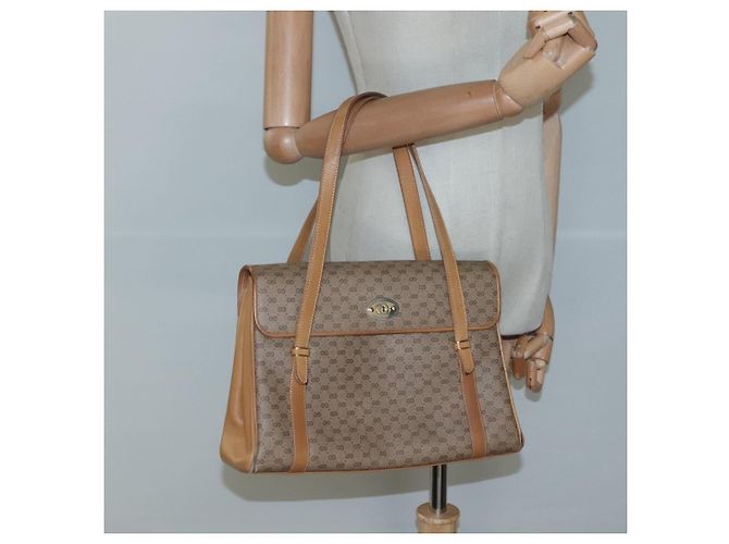 Gucci Borsa a mano Micro GG Supreme in PVC beige e oro 000 46 4857 Auth BA2398 D'oro - vista 23