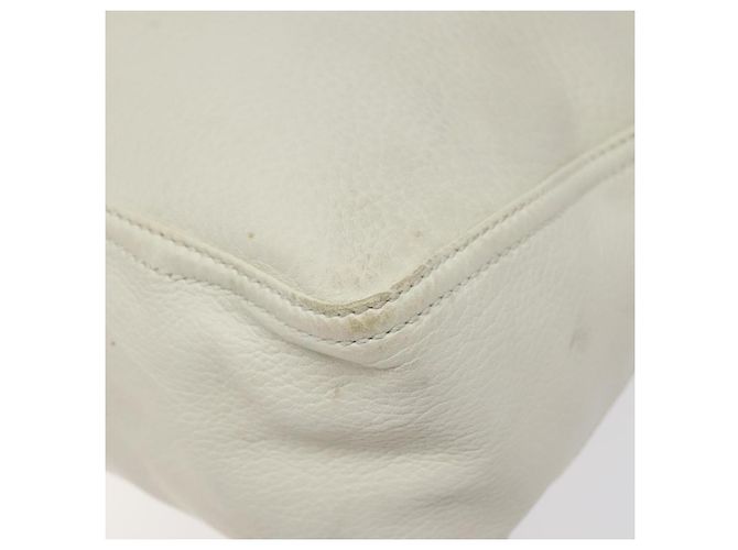 Borsa a mano FENDI in pelle bianca e argento Auth hk2612 Bianco - vista 15