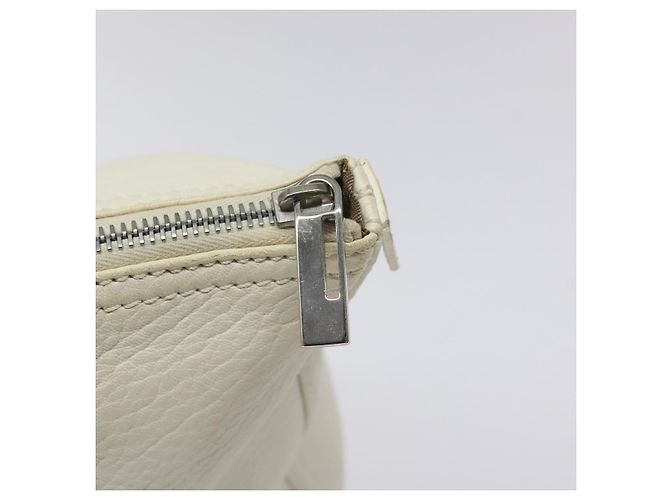 Borsa a mano FENDI in pelle bianca e argento Auth hk2612 Bianco - vista 17