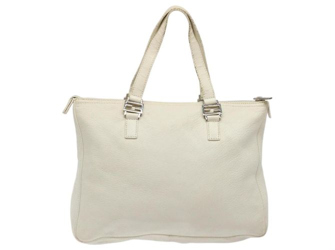 Borsa a mano FENDI in pelle bianca e argento Auth hk2612 Bianco - vista 2