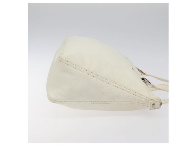 Borsa a mano FENDI in pelle bianca e argento Auth hk2612 Bianco - vista 3