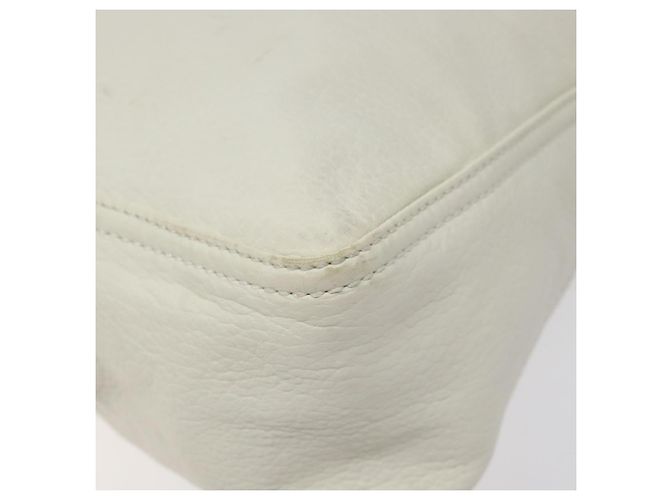 Borsa a mano FENDI in pelle bianca e argento Auth hk2612 Bianco - vista 9