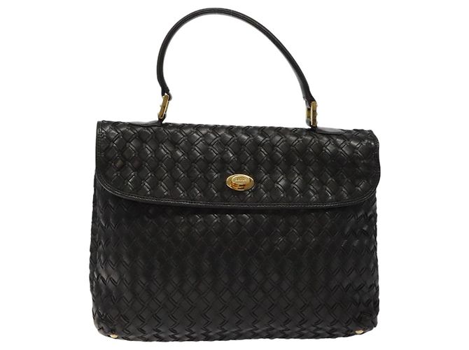 Borsa a mano BALLY in pelle nera e oro Auth BA2296 Nero D'oro - vista 13