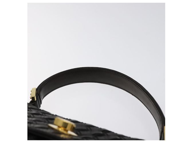 Borsa a mano BALLY in pelle nera e oro Auth BA2296 Nero D'oro - vista 14