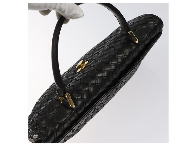 Borsa a mano BALLY in pelle nera e oro Auth BA2296 Nero D'oro - vista 6
