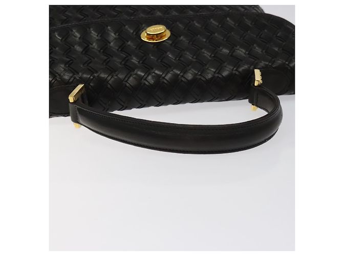 Borsa a mano BALLY in pelle nera e oro Auth BA2296 Nero D'oro - vista 7