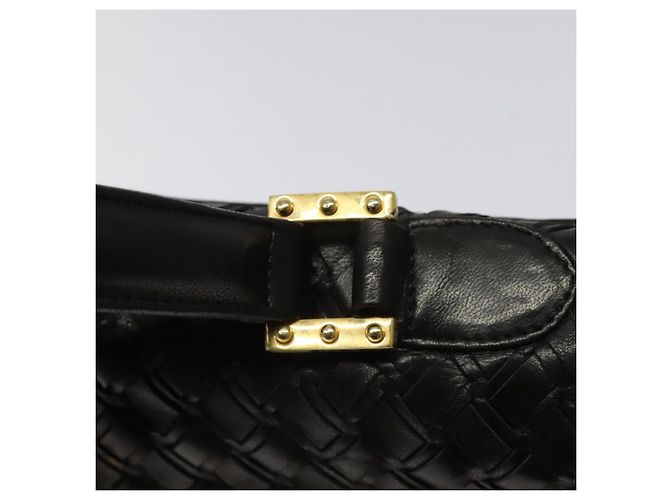 Borsa a mano BALLY in pelle nera e oro Auth BA2296 Nero D'oro - vista 9