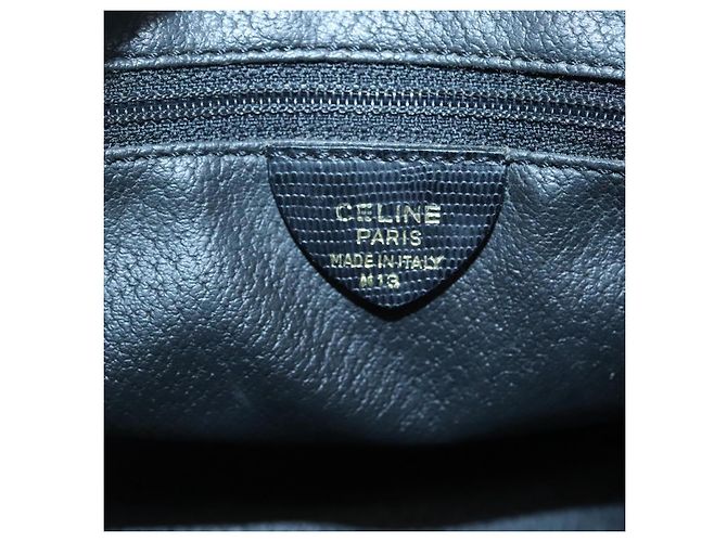 Céline Borsa a mano CELINE in pelle nera e oro Auth 120782 Nero D'oro - vista 12
