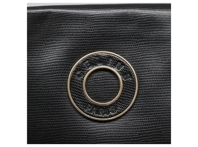 Céline Borsa a mano CELINE in pelle nera e oro Auth 120782 Nero D'oro - vista 18