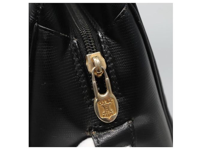 Céline Borsa a mano CELINE in pelle nera e oro Auth 120782 Nero D'oro - vista 9