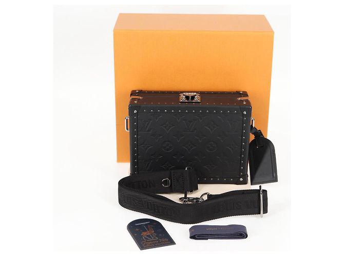 LOUIS VUITTON Monogram Shadow Clutch scatola Borsa Clutch Nera M12876 LV Auth BA1720SM Nero - vue 12