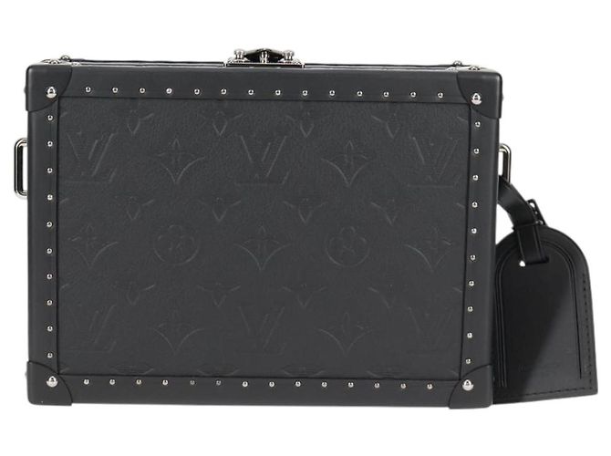LOUIS VUITTON Monogram Shadow Clutch scatola Borsa Clutch Nera M12876 LV Auth BA1720SM Nero - vue 13