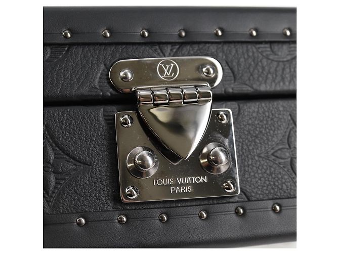 LOUIS VUITTON Monogram Shadow Clutch scatola Borsa Clutch Nera M12876 LV Auth BA1720SM Nero - vue 18