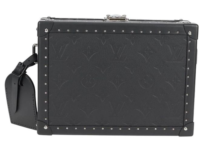 LOUIS VUITTON Monogram Shadow Clutch scatola Borsa Clutch Nera M12876 LV Auth BA1720SM Nero - vue 2
