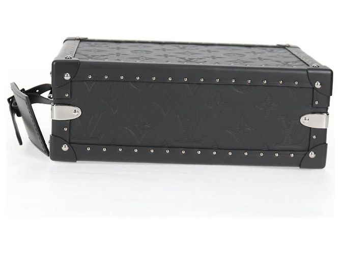 LOUIS VUITTON Monogram Shadow Clutch scatola Borsa Clutch Nera M12876 LV Auth BA1720SM Nero - vue 6
