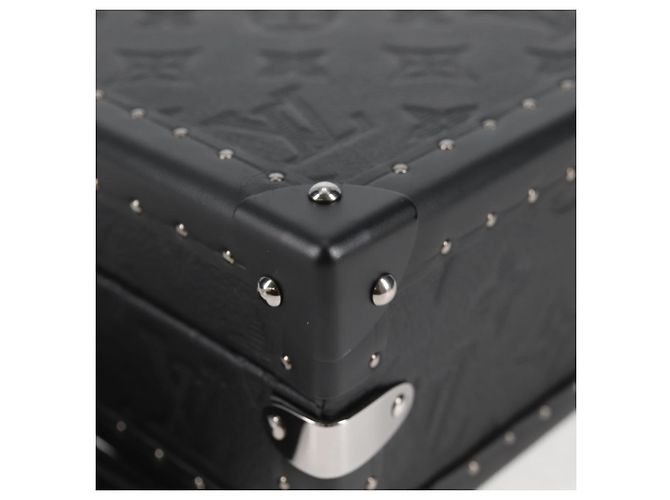 LOUIS VUITTON Monogram Shadow Clutch scatola Borsa Clutch Nera M12876 LV Auth BA1720SM Nero - vue 7