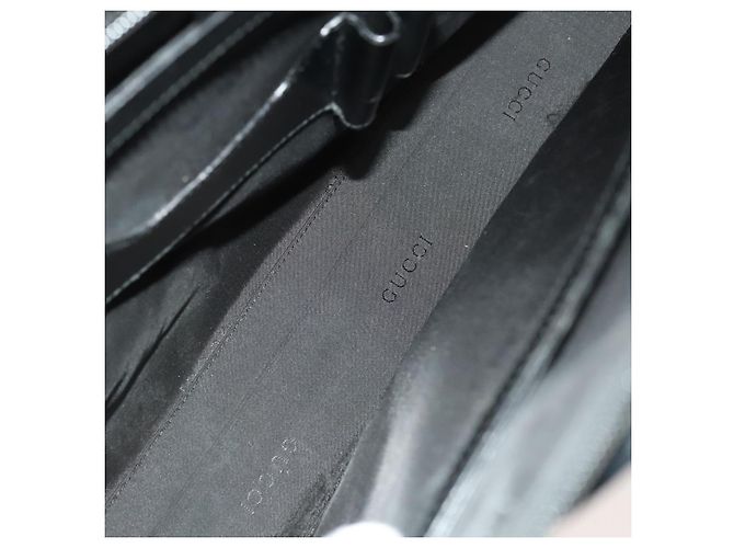 Borsa a mano GUCCI in nylon nero argento 015 3707 Auth 118899 - vista 11