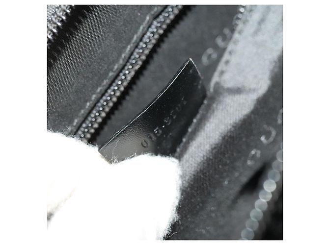 Borsa a mano GUCCI in nylon nero argento 015 3707 Auth 118899 - vista 12