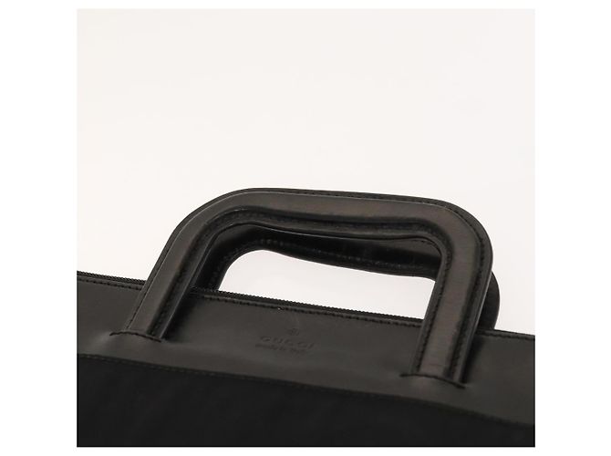 Borsa a mano GUCCI in nylon nero argento 015 3707 Auth 118899 - vista 14