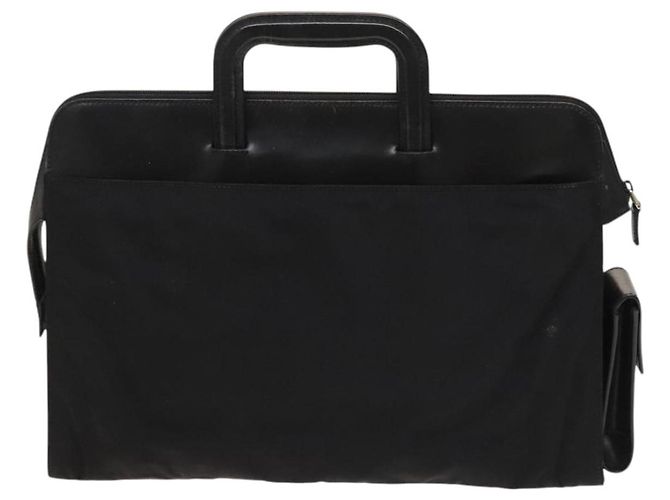Borsa a mano GUCCI in nylon nero argento 015 3707 Auth 118899 - vista 2