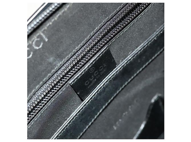 Borsa a mano GUCCI in nylon nero argento 015 3707 Auth 118899 - vista 20