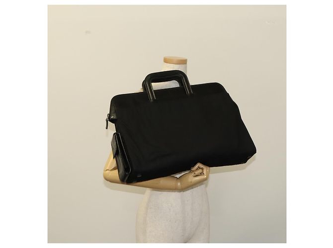 Borsa a mano GUCCI in nylon nero argento 015 3707 Auth 118899 - vista 24