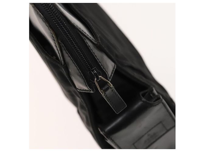 Borsa a mano GUCCI in nylon nero argento 015 3707 Auth 118899 - vista 8