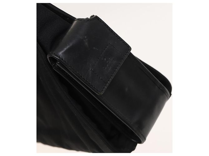 Borsa a mano GUCCI in nylon nero argento 015 3707 Auth 118899 - vista 9