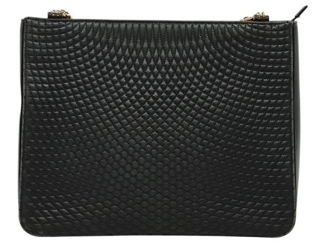BALLY Shoulder Bag Leather Black Gold Auth 123425 Golden - view 13