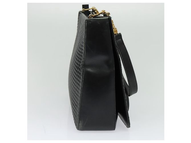 BALLY Shoulder Bag Leather Black Gold Auth 123425 Golden - view 3