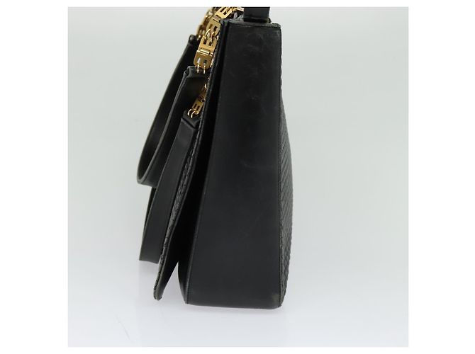 BALLY Shoulder Bag Leather Black Gold Auth 123425 Golden - view 4
