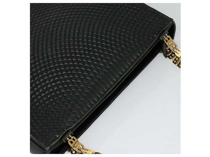 BALLY Shoulder Bag Leather Black Gold Auth 123425 Golden - view 6