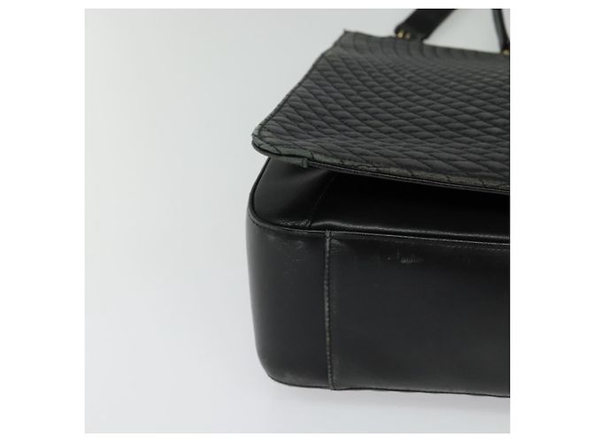 BALLY Shoulder Bag Leather Black Gold Auth 123425 Golden - view 9