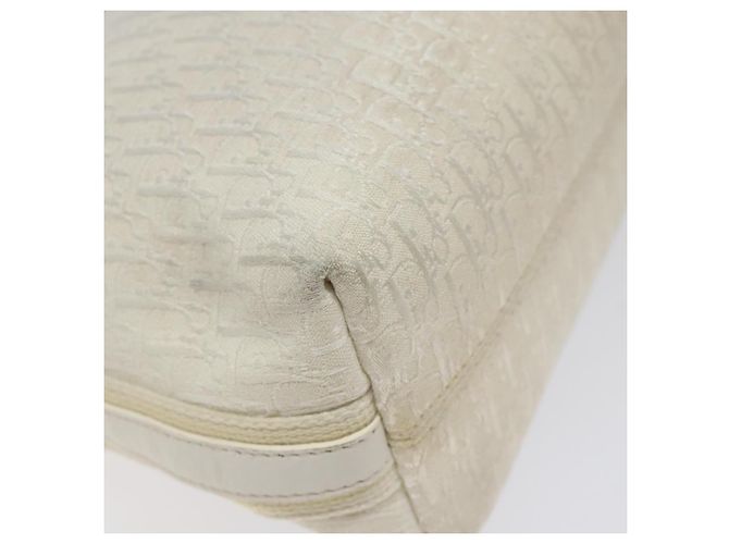 Christian Dior Trotter Canvas Schultertasche Weiß Silber Authentisch 124231 - Ansicht 15