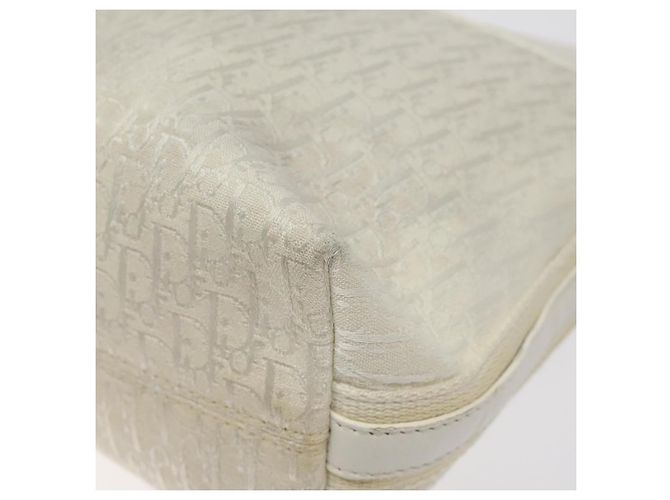 Christian Dior Trotter Canvas Schultertasche Weiß Silber Authentisch 124231 - Ansicht 16