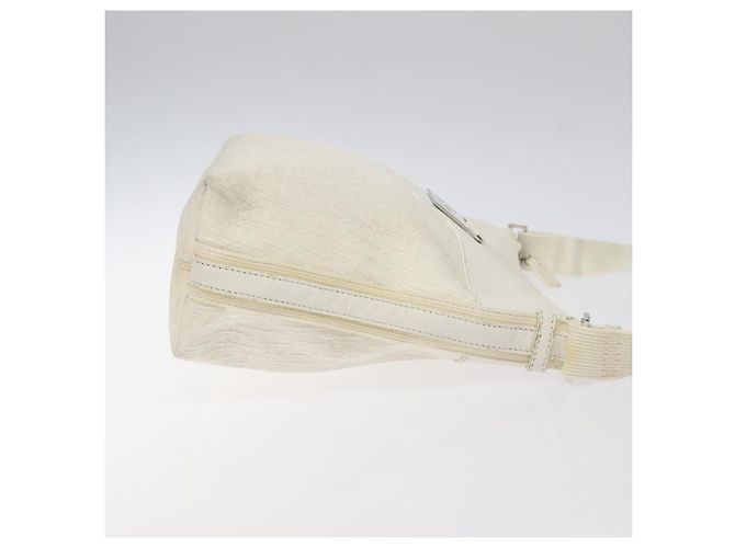 Christian Dior Trotter Canvas Schultertasche Weiß Silber Authentisch 124231 - Ansicht 3
