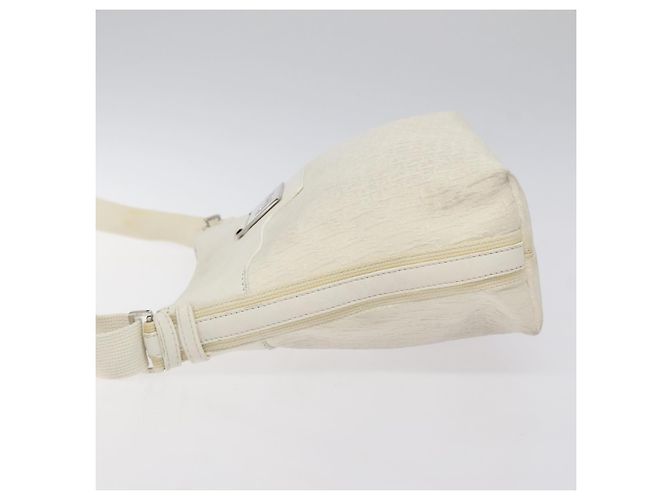Christian Dior Trotter Canvas Schultertasche Weiß Silber Authentisch 124231 - Ansicht 4