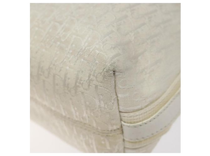 Christian Dior Trotter Canvas Schultertasche Weiß Silber Authentisch 124231 - Ansicht 8