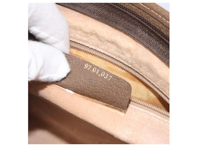 GUCCI GG Plus Supreme Clutch Bag PVC Beige 97 01 037 Auth am8392 - vista 12