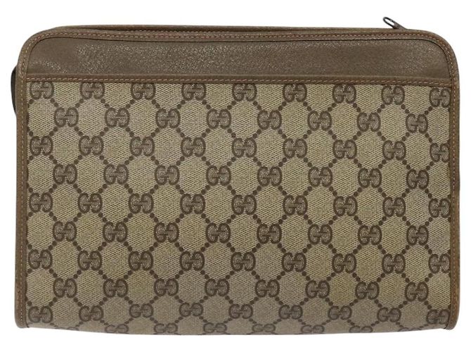 GUCCI GG Plus Supreme Clutch Bag PVC Beige 97 01 037 Auth am8392 - vista 2