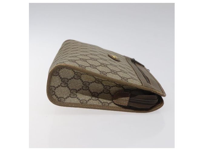 GUCCI GG Plus Supreme Clutch Bag PVC Beige 97 01 037 Auth am8392 - vista 3