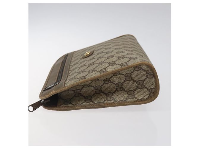 GUCCI GG Plus Supreme Clutch Bag PVC Beige 97 01 037 Auth am8392 - vista 4