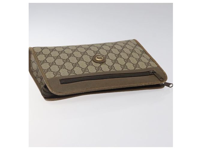 GUCCI GG Plus Supreme Clutch Bag PVC Beige 97 01 037 Auth am8392 - vista 5