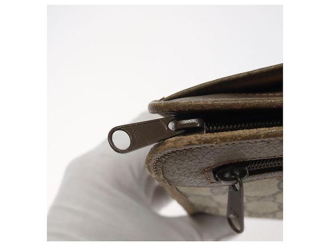 GUCCI GG Plus Supreme Clutch Bag PVC Beige 97 01 037 Auth am8392 - vista 8