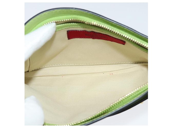 VALENTINO Borsa Clutch con Borchie in Pelle Oro Verde Chiaro Auth BA2541 D'oro - vista 11