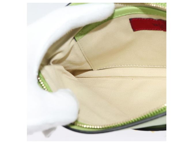 VALENTINO Borsa Clutch con Borchie in Pelle Oro Verde Chiaro Auth BA2541 D'oro - vista 18