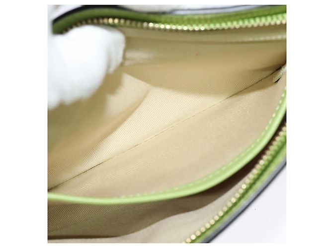 VALENTINO Borsa Clutch con Borchie in Pelle Oro Verde Chiaro Auth BA2541 D'oro - vista 19