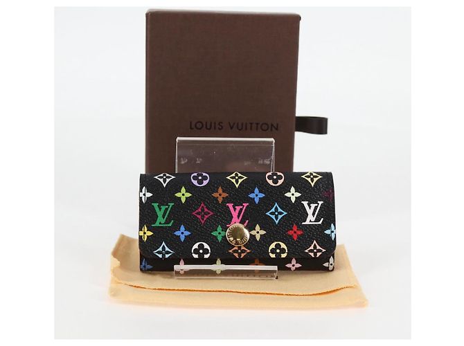 LOUIS VUITTON Multicolor Multicles 4 Key Case Black M93732 LV Auth 123309AV - view 12