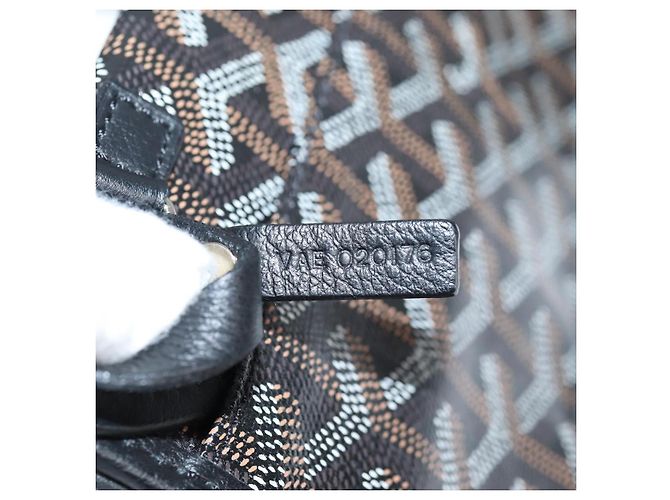 Goyard Borsa tote PM Saint Louis Herringbone in PVC nero Auth yk18410M - vista 12